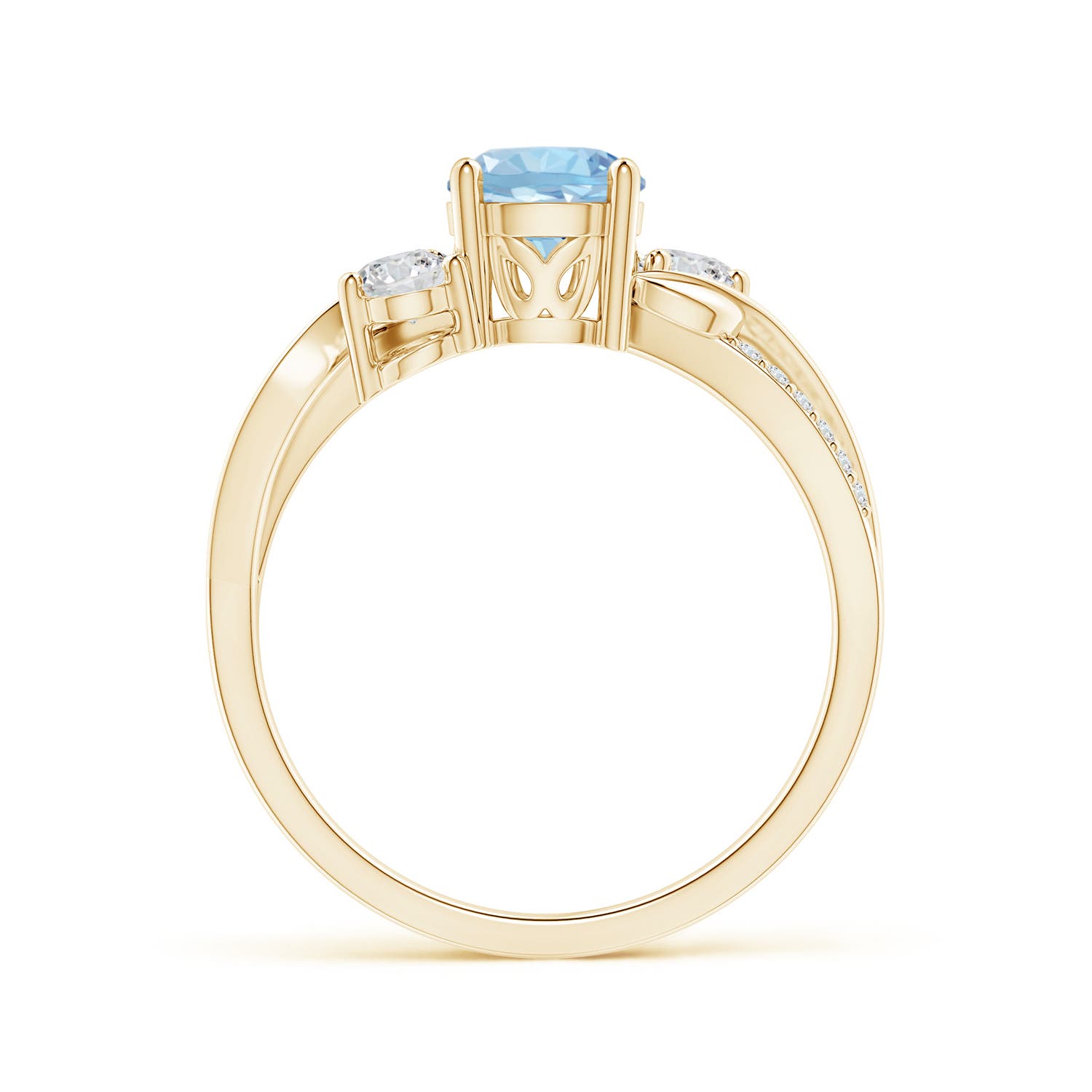 Angara Natural Aquamarine and Diamond Engagement Ring in 14K Solid Gold (6MM) - Bild 26 von 72