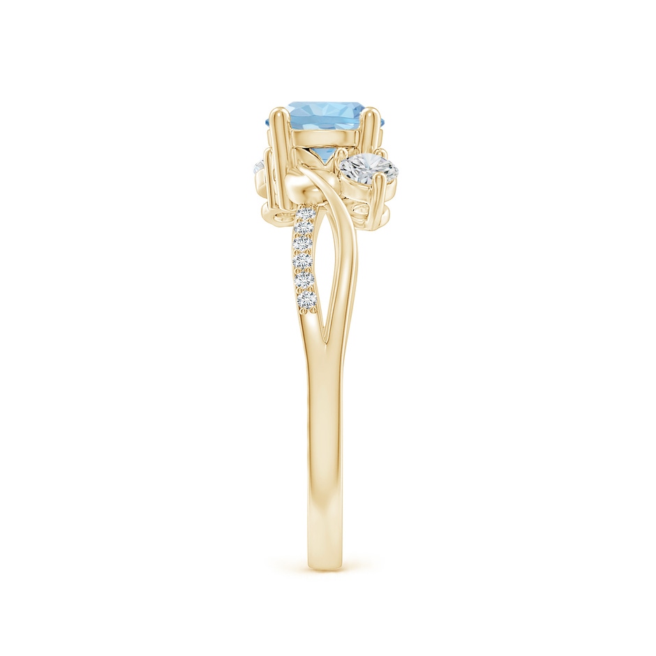 6mm AAA Aquamarine and Diamond Twisted Vine Ring in Yellow Gold side 299