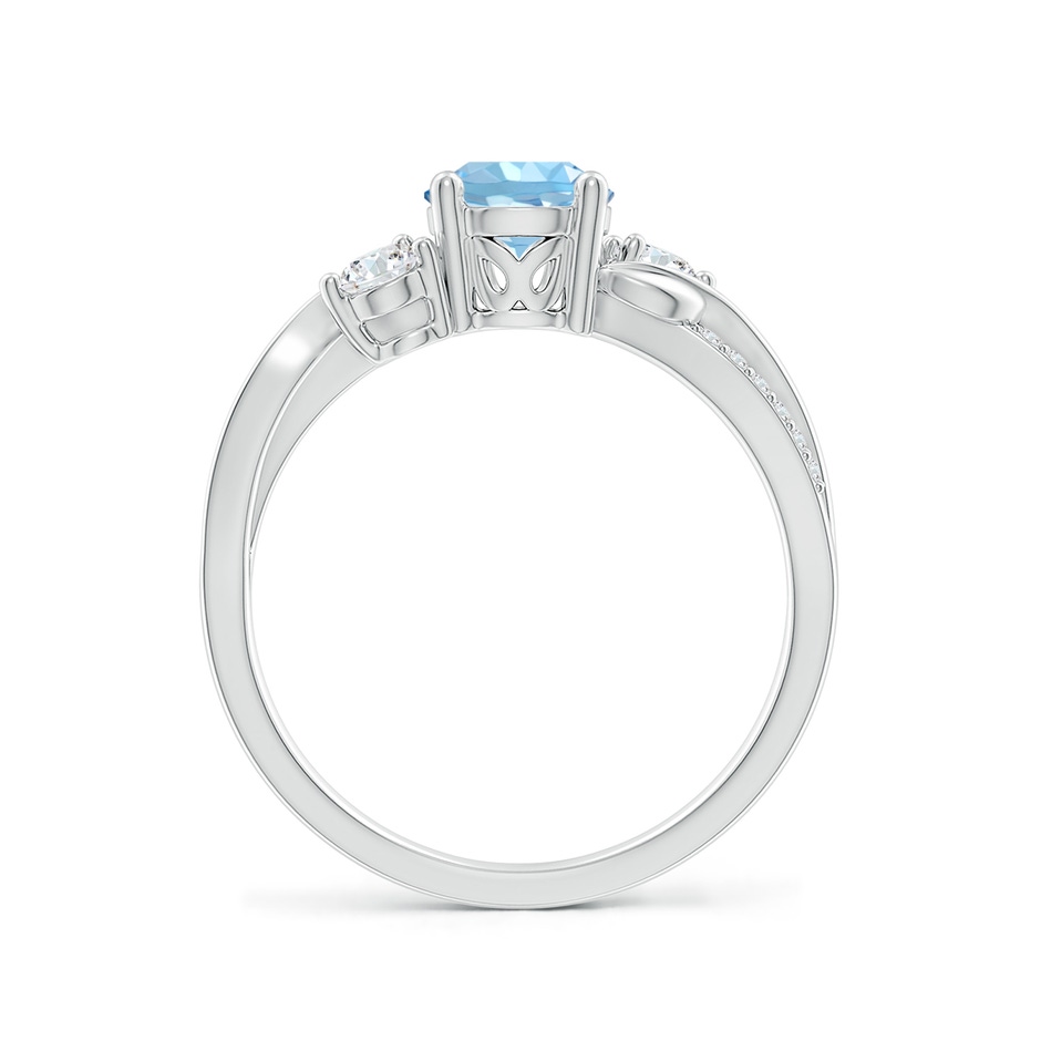 6mm AAAA Aquamarine and Diamond Twisted Vine Ring in 10K White Gold side 199
