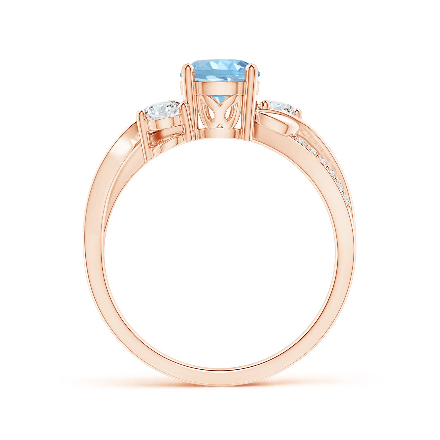 AAAA - Aquamarine / 0.99 CT / 14 KT Rose Gold