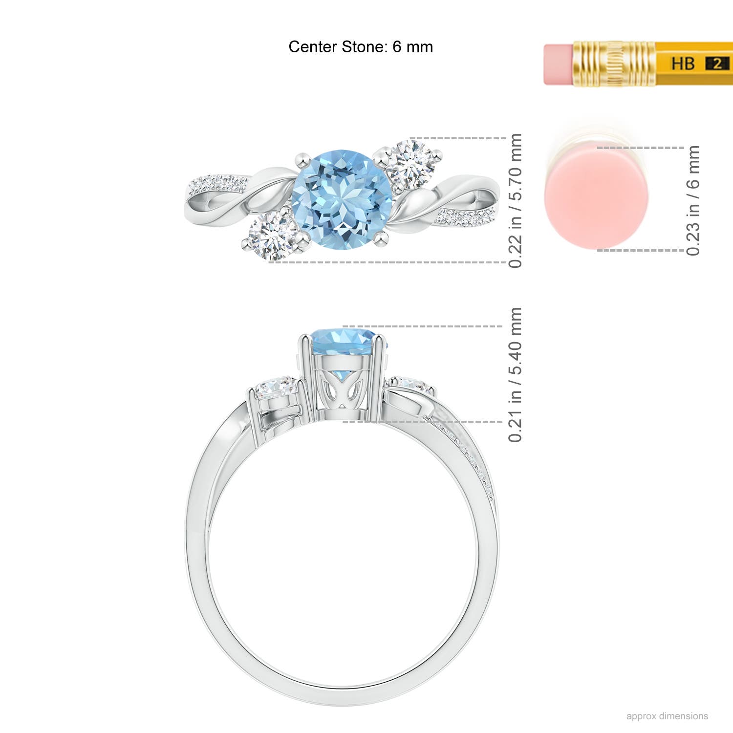 AAAA - Aquamarine / 0.99 CT / 14 KT White Gold