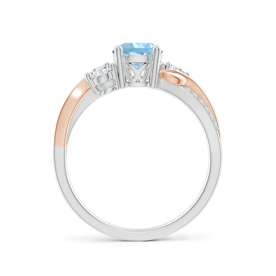 6mm AAAA Aquamarine and Diamond Twisted Vine Ring in White Gold Rose Gold side 199