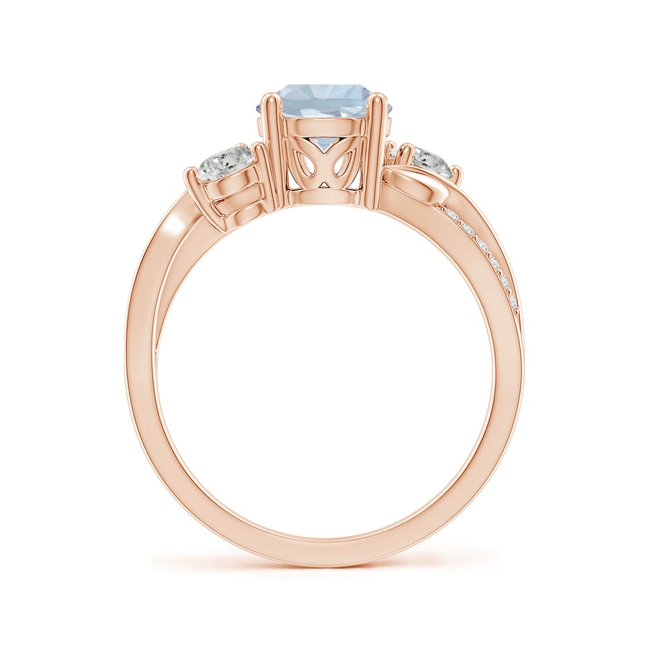 7mm A Aquamarine and Diamond Twisted Vine Ring in 18K Rose Gold side 199