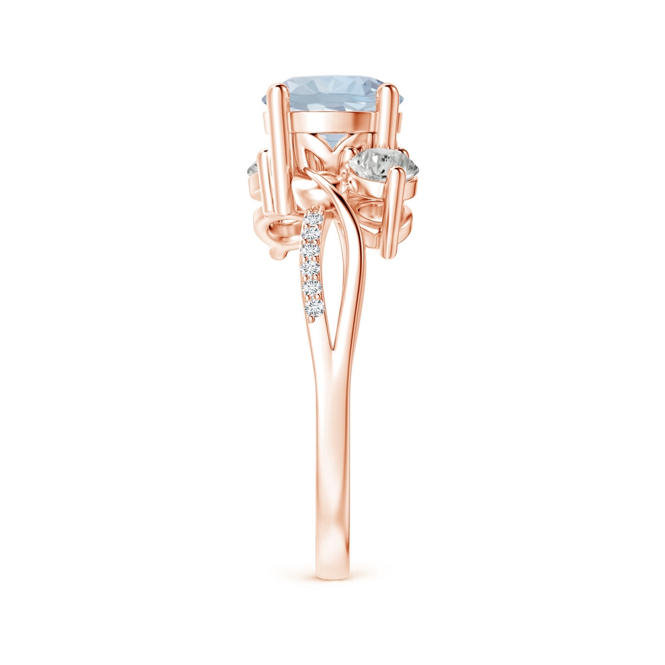 7mm A Aquamarine and Diamond Twisted Vine Ring in 18K Rose Gold side 299