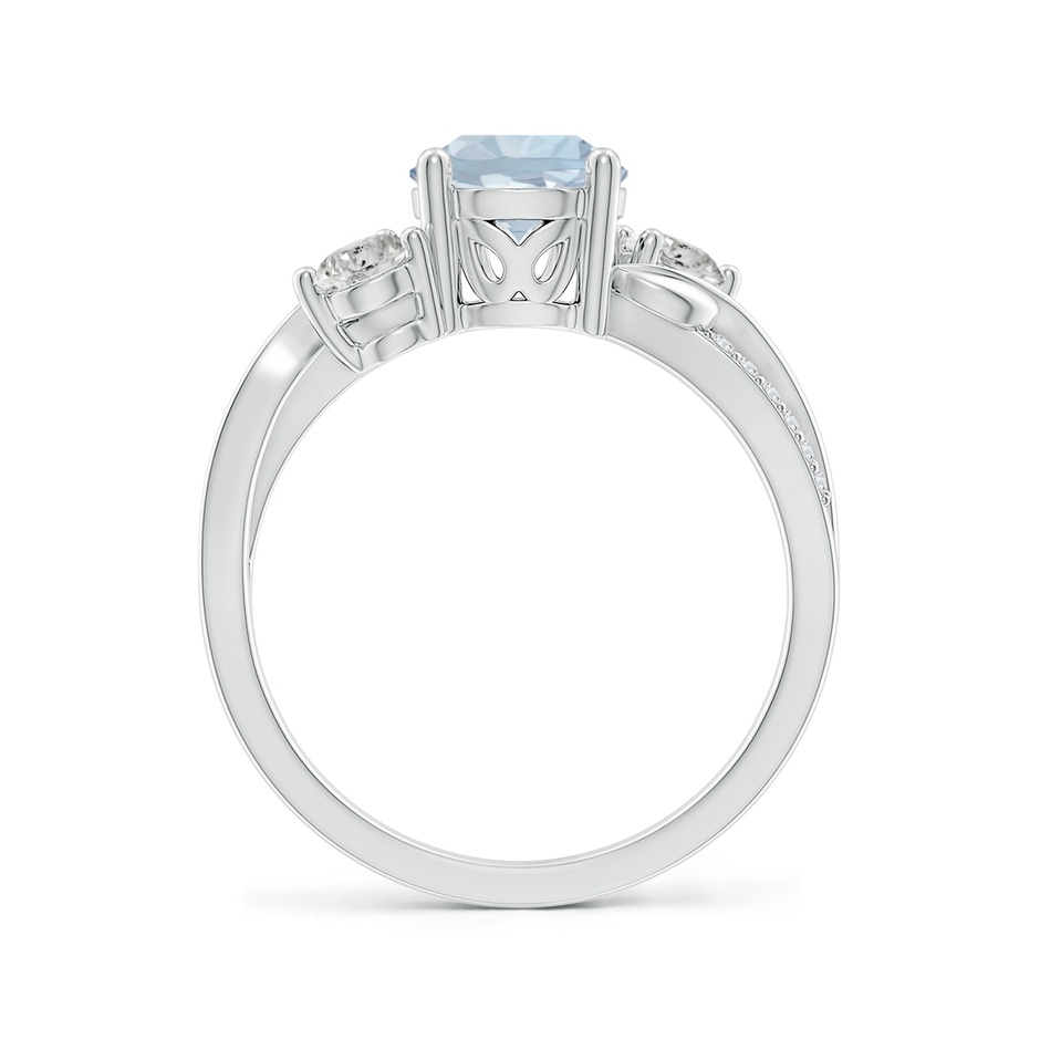 7mm A Aquamarine and Diamond Twisted Vine Ring in White Gold side 199