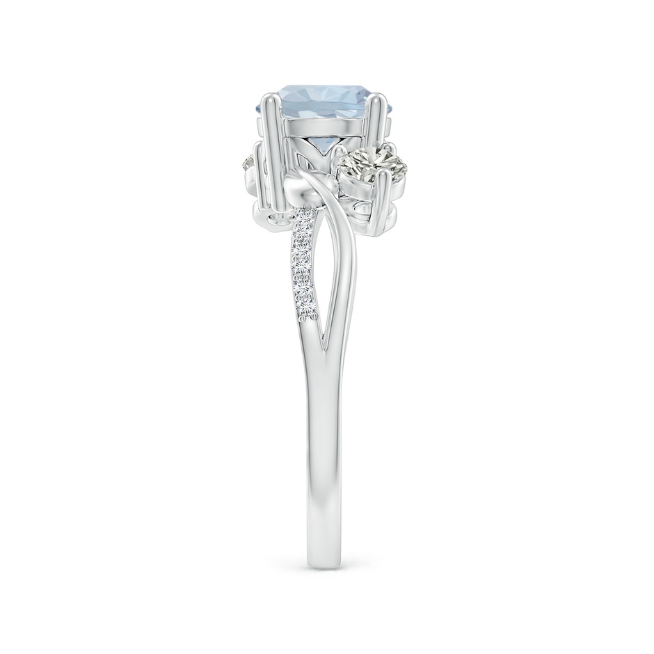 7mm A Aquamarine and Diamond Twisted Vine Ring in White Gold side 299