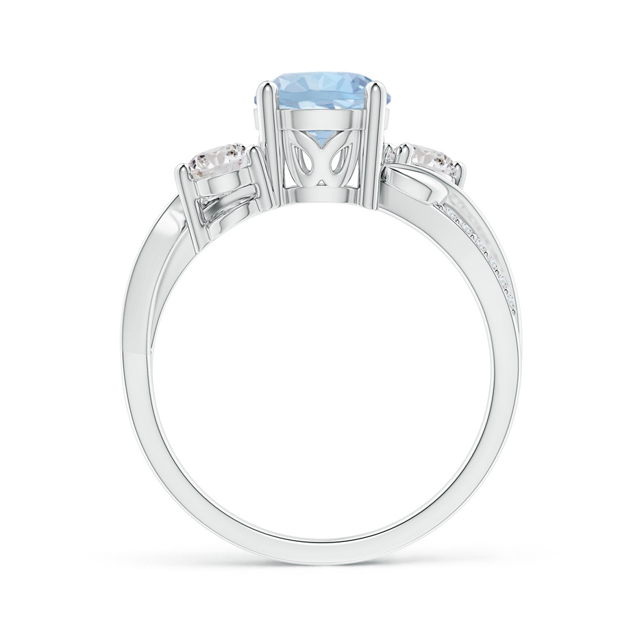 7mm AA Aquamarine and Diamond Twisted Vine Ring in White Gold side 199