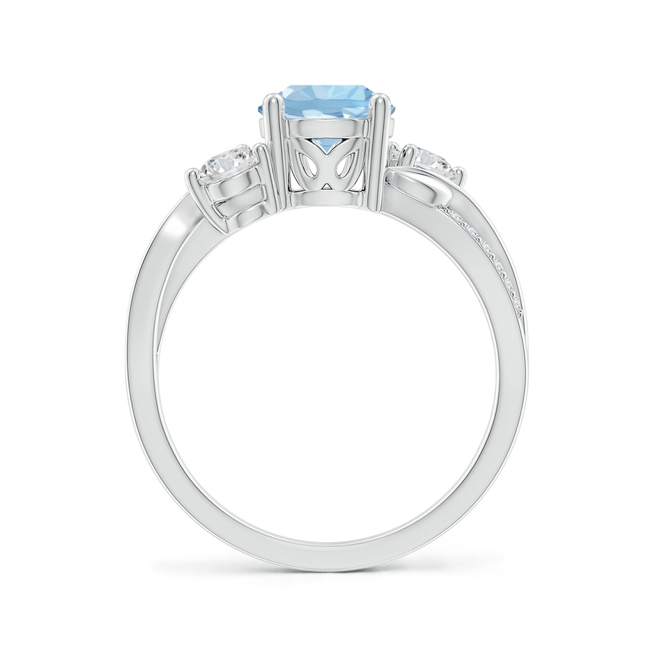 7mm AAA Aquamarine and Diamond Twisted Vine Ring in White Gold side 199