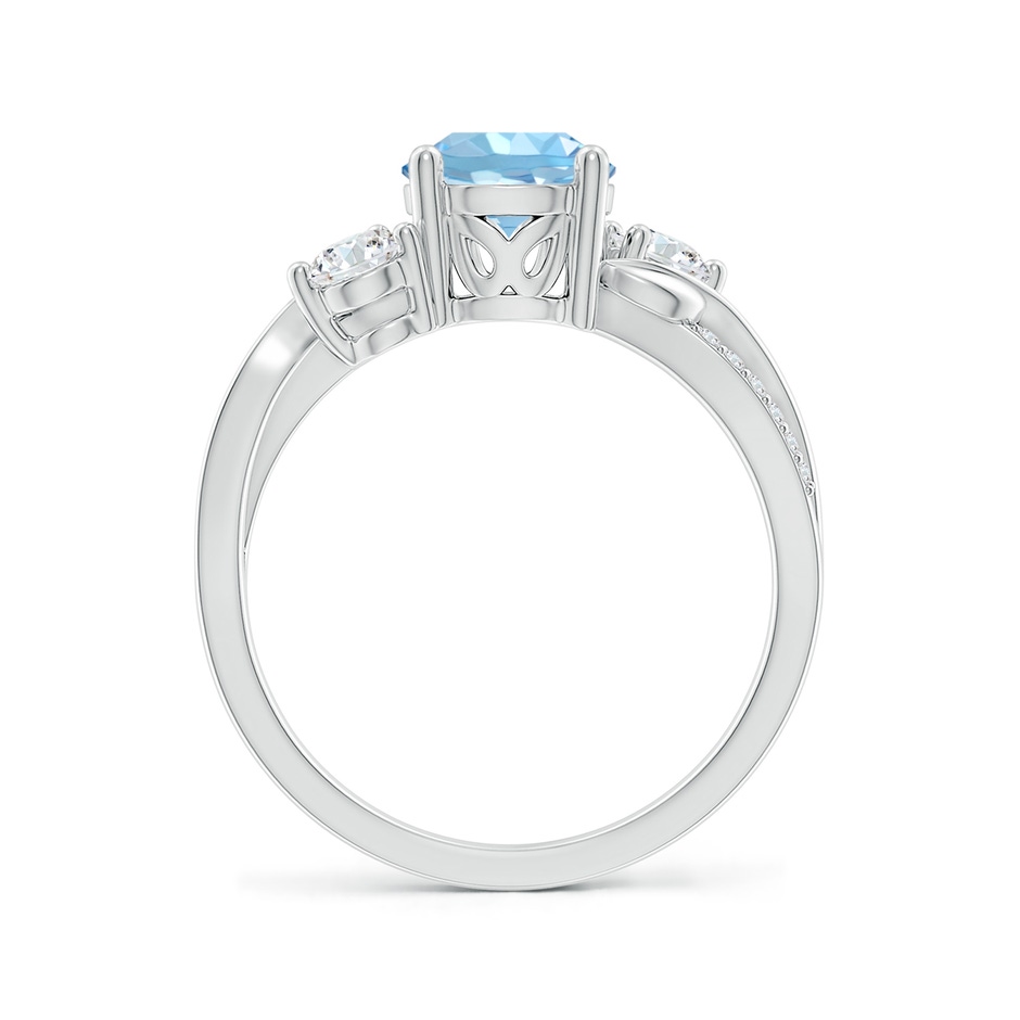 7mm AAAA Aquamarine and Diamond Twisted Vine Ring in White Gold side 199