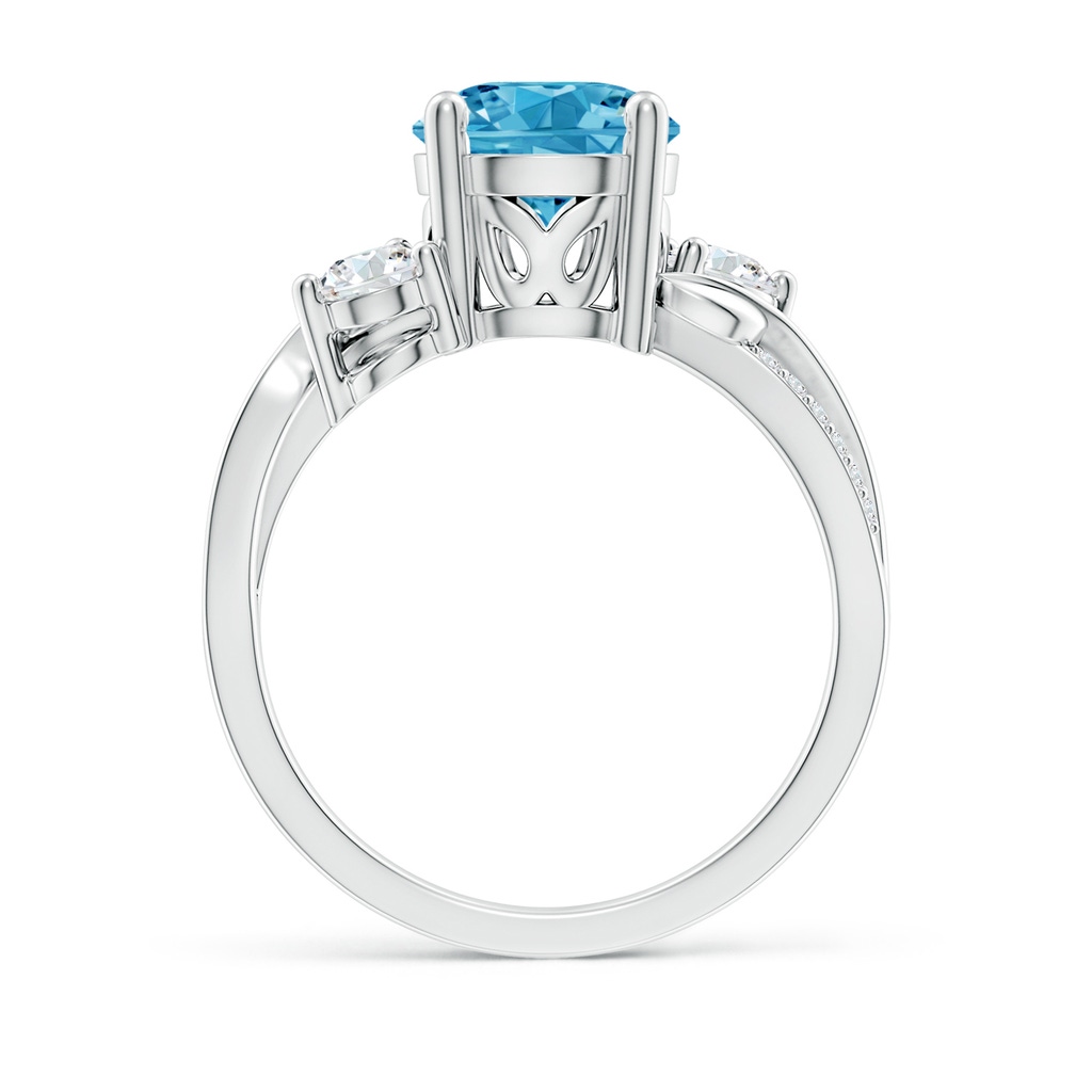 8mm AAAA Fancy Intense Blue and White Diamond Twisted Vine Ring in White Gold - side 199