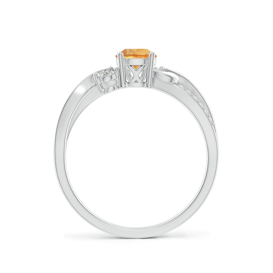 5mm A Citrine and Diamond Twisted Vine Ring in P950 Platinum side 199