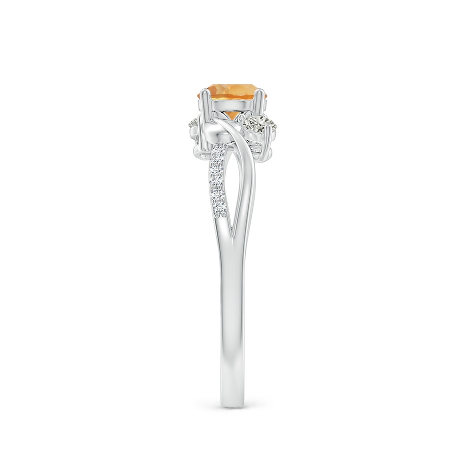 5mm A Citrine and Diamond Twisted Vine Ring in P950 Platinum side 299