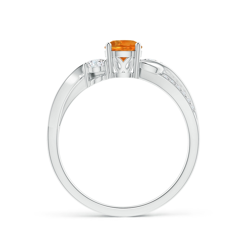 5mm AAAA Citrine and Diamond Twisted Vine Ring in P950 Platinum - side_1