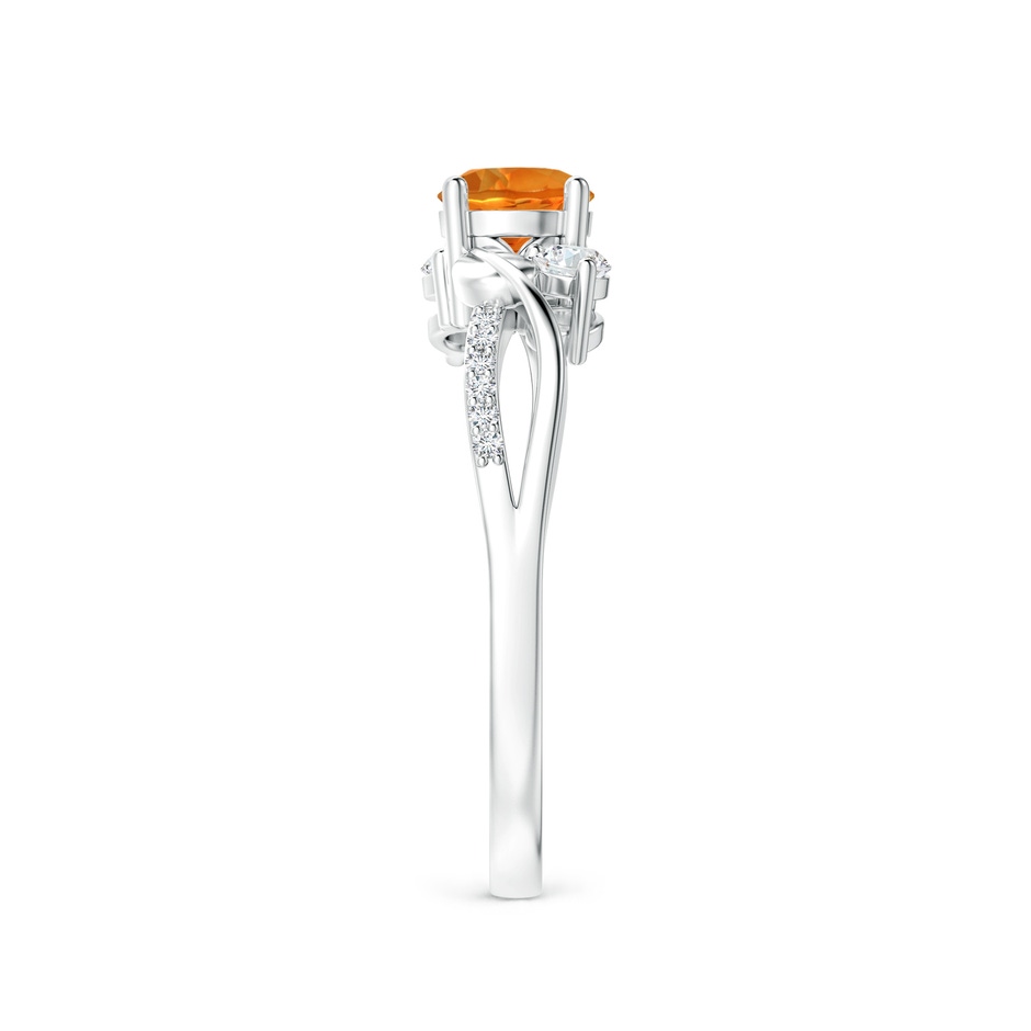 5mm AAAA Citrine and Diamond Twisted Vine Ring in P950 Platinum side-2