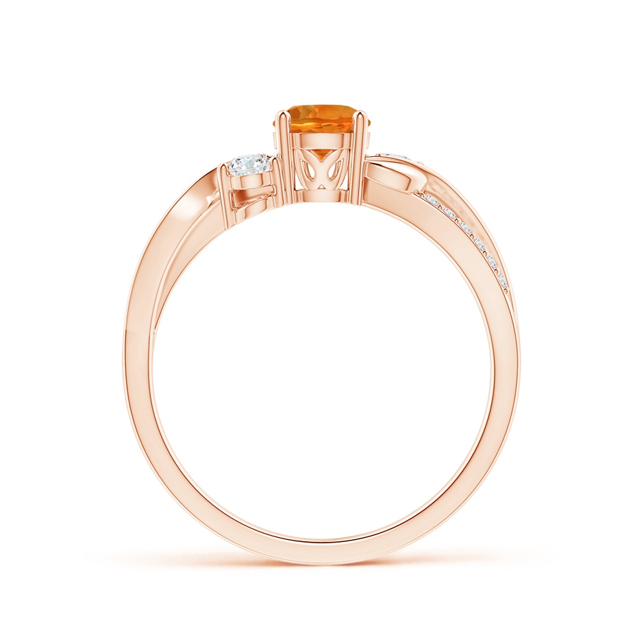 5mm AAAA Citrine and Diamond Twisted Vine Ring in Rose Gold side-1