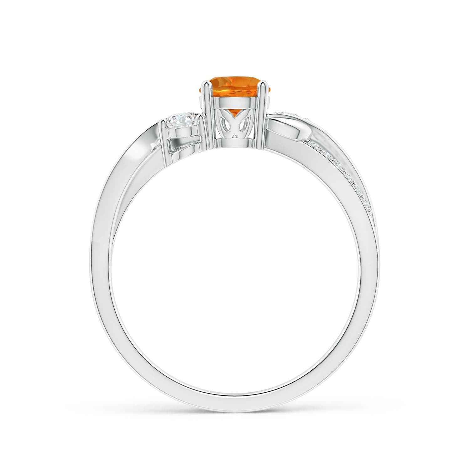 AAAA - Citrine / 0.65 CT / 14 KT White Gold