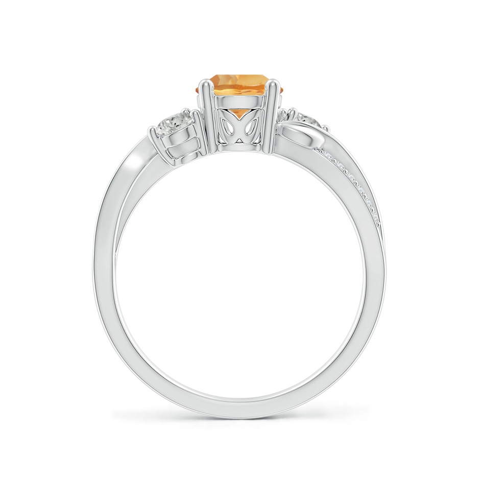 6mm A Citrine and Diamond Twisted Vine Ring in P950 Platinum side 199