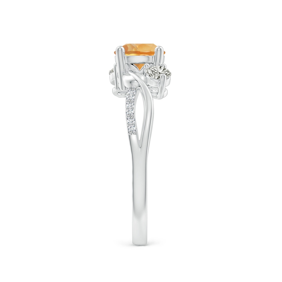6mm A Citrine and Diamond Twisted Vine Ring in P950 Platinum side 299