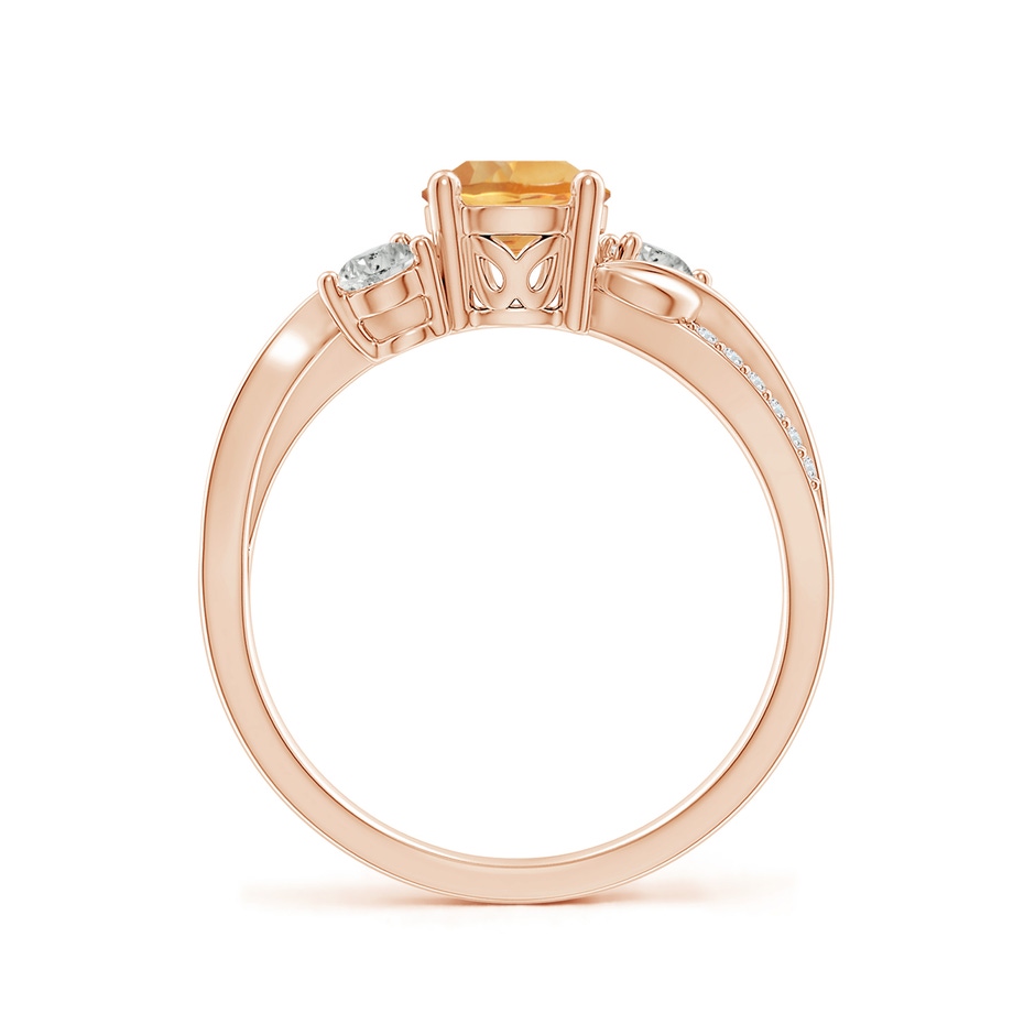 6mm A Citrine and Diamond Twisted Vine Ring in Rose Gold side 199