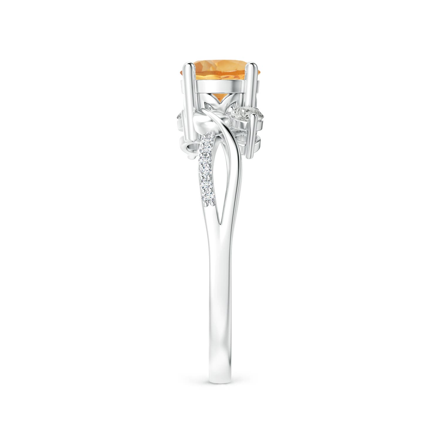 A - Citrine / 0.97 CT / 14 KT White Gold