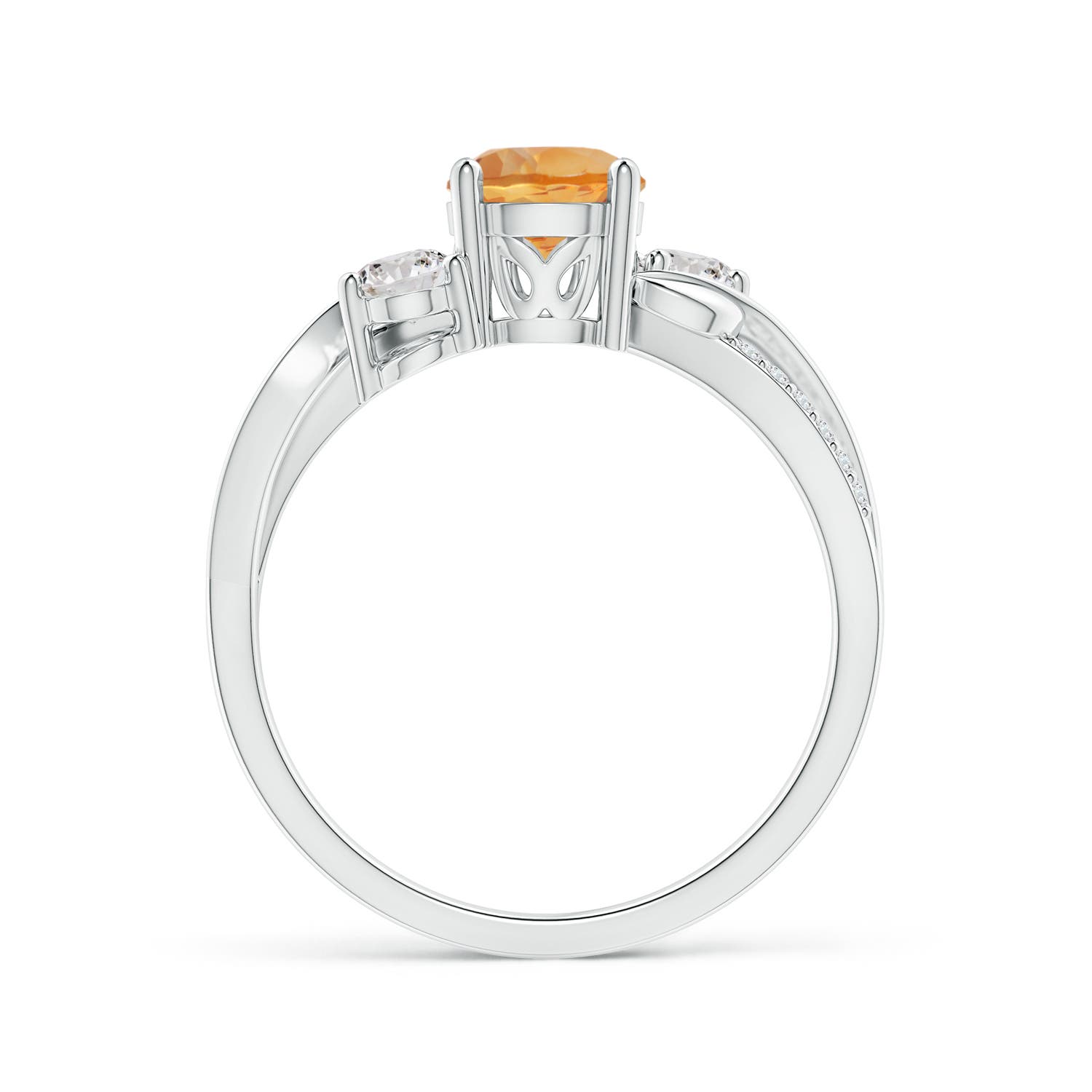 AA - Citrine / 0.97 CT / 14 KT White Gold