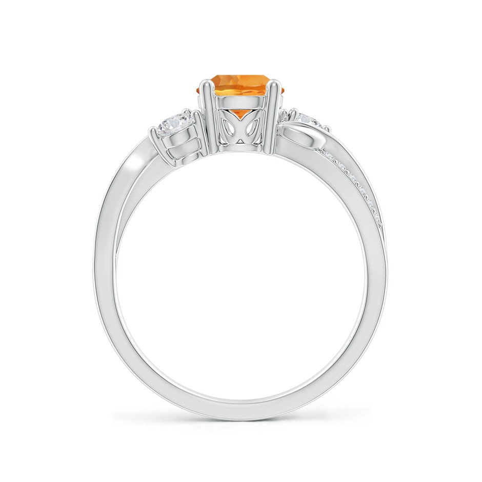 6mm AAA Citrine and Diamond Twisted Vine Ring in White Gold side 199