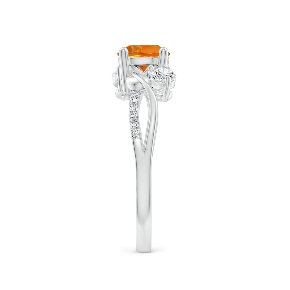 6mm AAAA Citrine and Diamond Twisted Vine Ring in P950 Platinum side 299