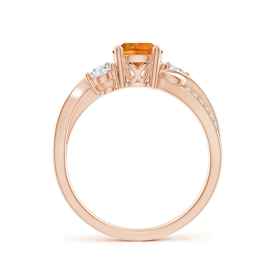 6mm AAAA Citrine and Diamond Twisted Vine Ring in Rose Gold side 199