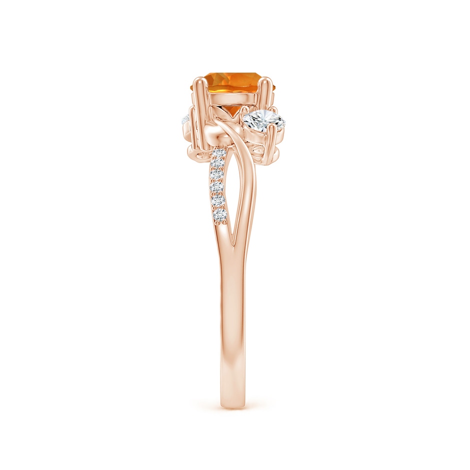 6mm AAAA Citrine and Diamond Twisted Vine Ring in Rose Gold side 299
