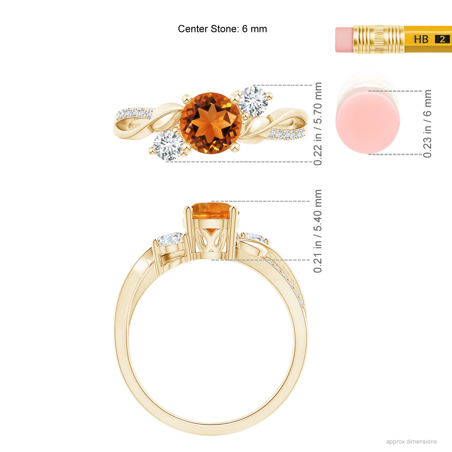 AAAA - Citrine / 0.97 CT / 14 KT Yellow Gold