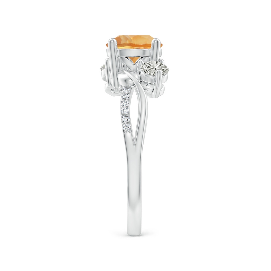 7mm A Citrine and Diamond Twisted Vine Ring in P950 Platinum side 299
