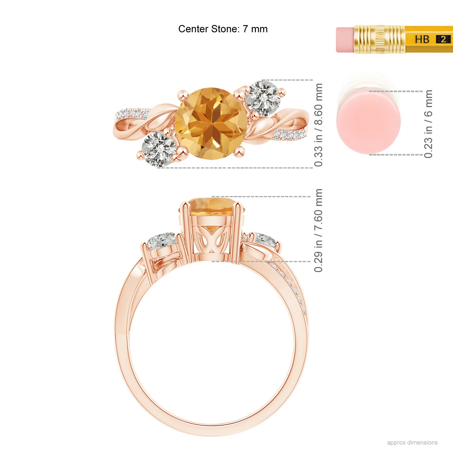 A - Citrine / 1.63 CT / 14 KT Rose Gold