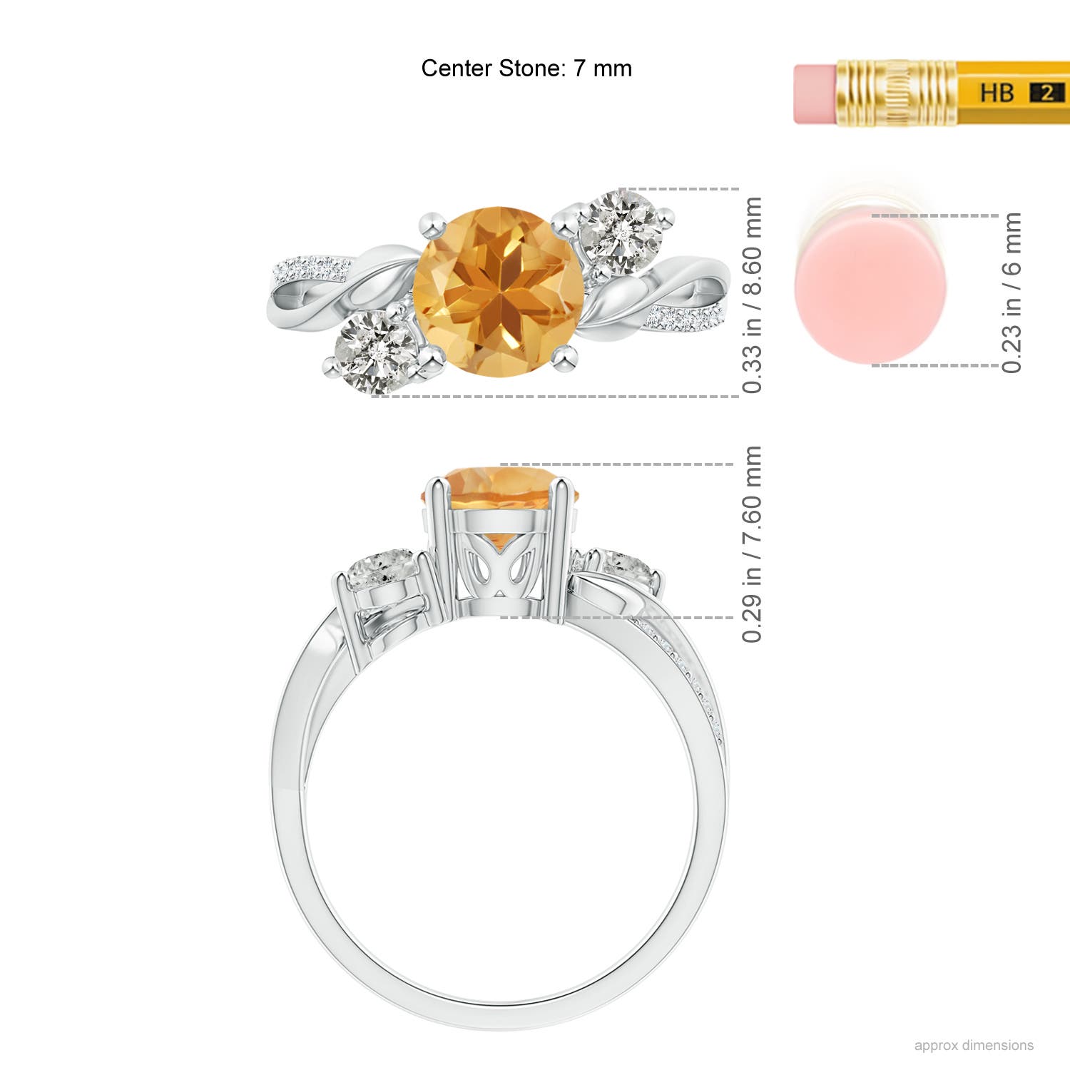 A - Citrine / 1.63 CT / 14 KT White Gold