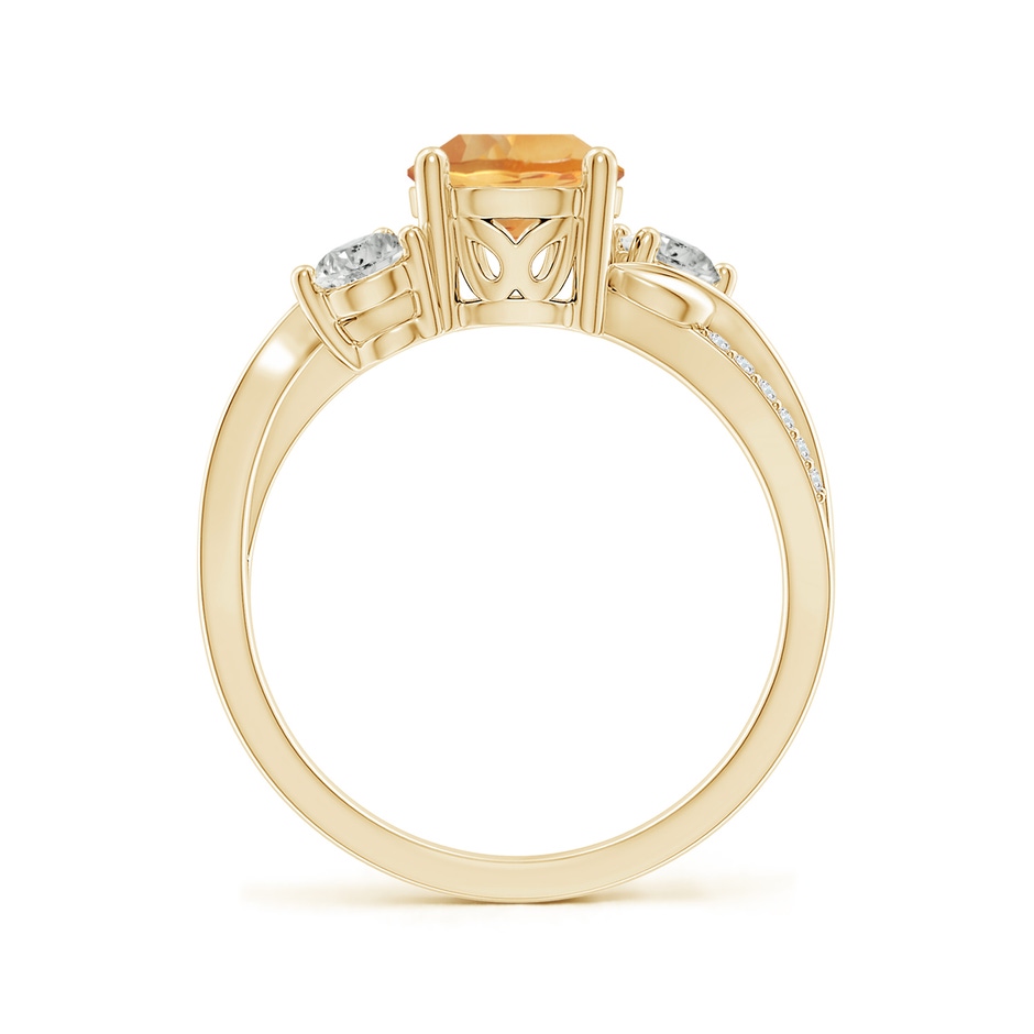 7mm A Citrine and Diamond Twisted Vine Ring in Yellow Gold side 199