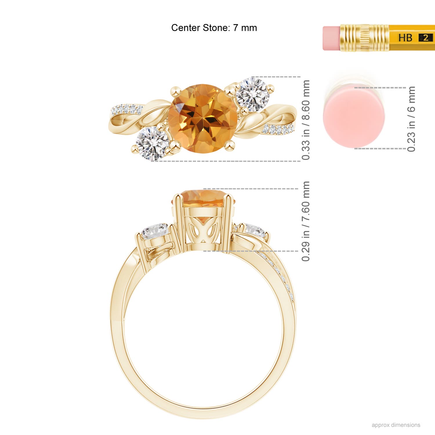 AA - Citrine / 1.63 CT / 14 KT Yellow Gold