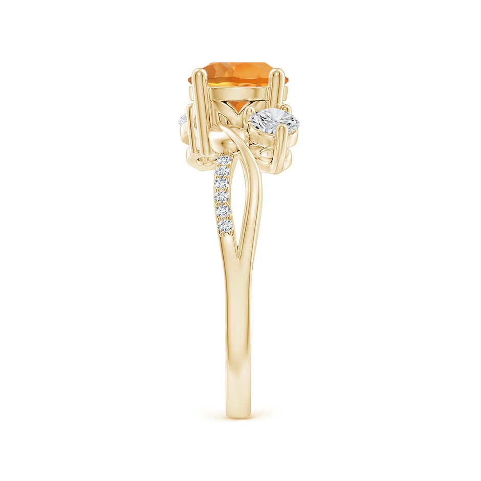 7mm AAA Citrine and Diamond Twisted Vine Ring in 18K Yellow Gold side 299