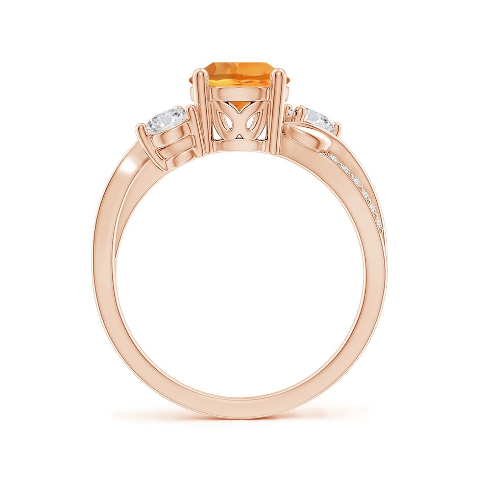 7mm AAA Citrine and Diamond Twisted Vine Ring in Rose Gold side 199