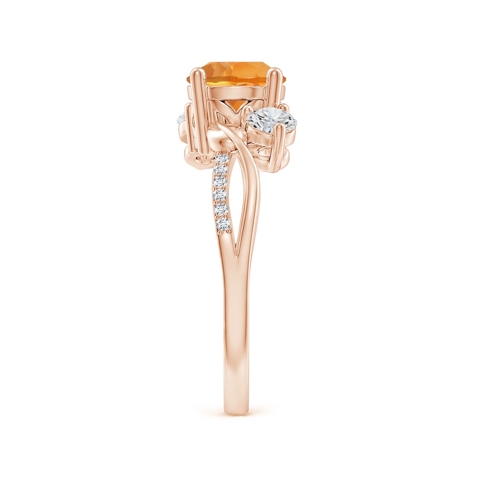 7mm AAA Citrine and Diamond Twisted Vine Ring in Rose Gold side 299