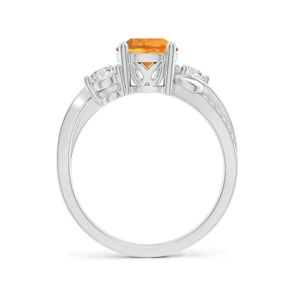 7mm AAA Citrine and Diamond Twisted Vine Ring in White Gold side 199