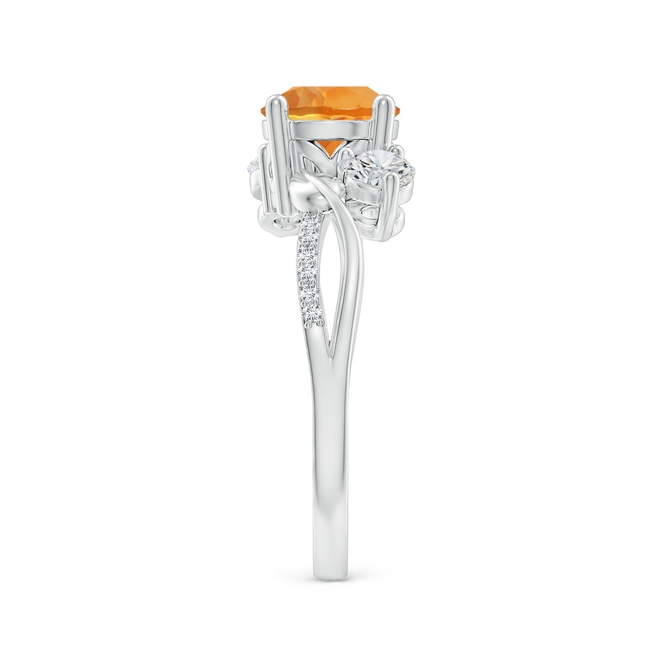 7mm AAA Citrine and Diamond Twisted Vine Ring in White Gold side 299