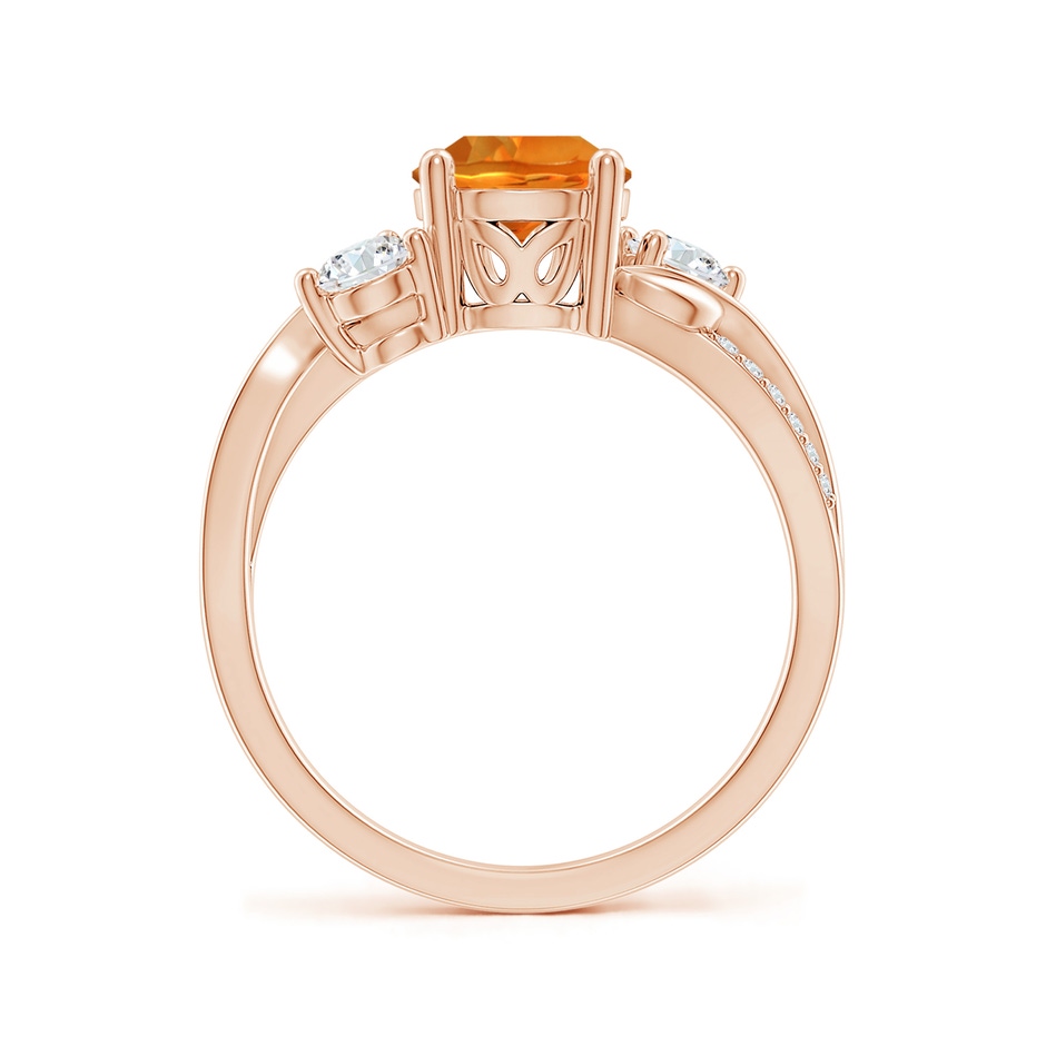 7mm AAAA Citrine and Diamond Twisted Vine Ring in Rose Gold side 199