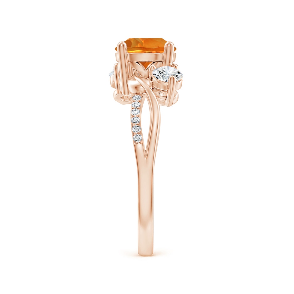 7mm AAAA Citrine and Diamond Twisted Vine Ring in Rose Gold side 299