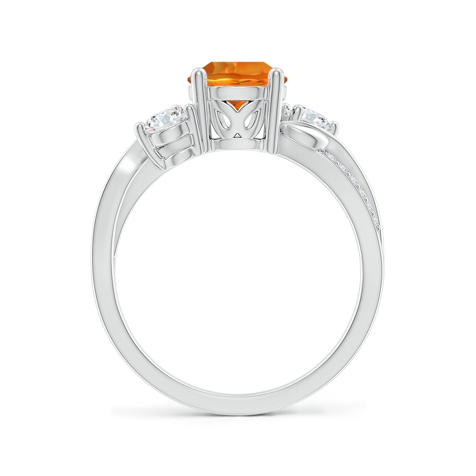 7mm AAAA Citrine and Diamond Twisted Vine Ring in White Gold side 199