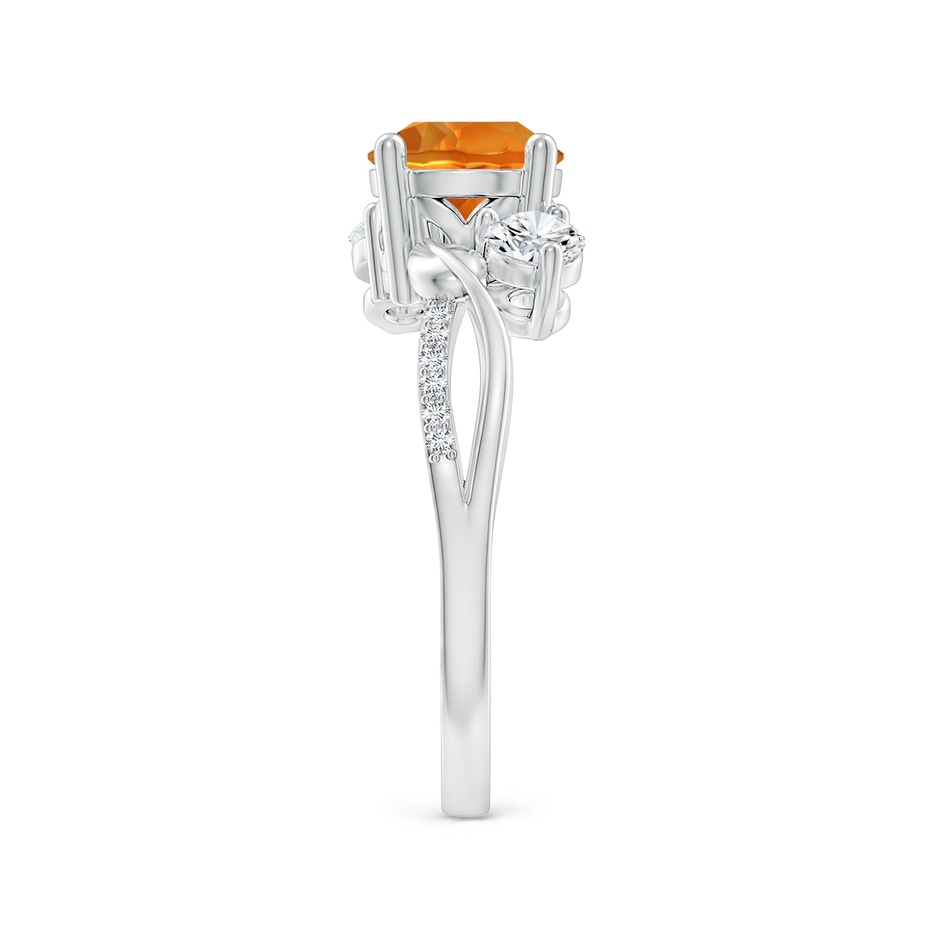 7mm AAAA Citrine and Diamond Twisted Vine Ring in White Gold side 299