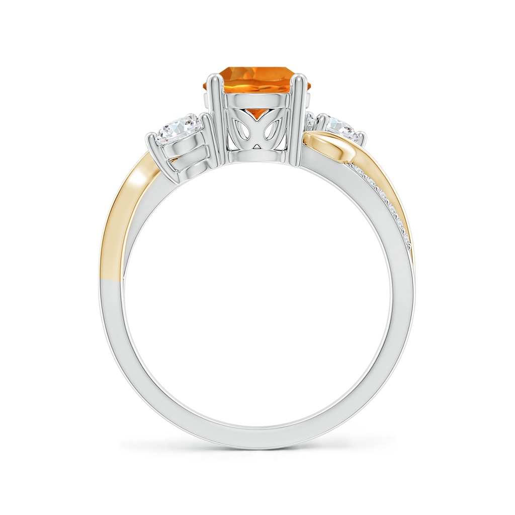 7mm AAAA Citrine and Diamond Twisted Vine Ring in White Gold Yellow Gold - side 199