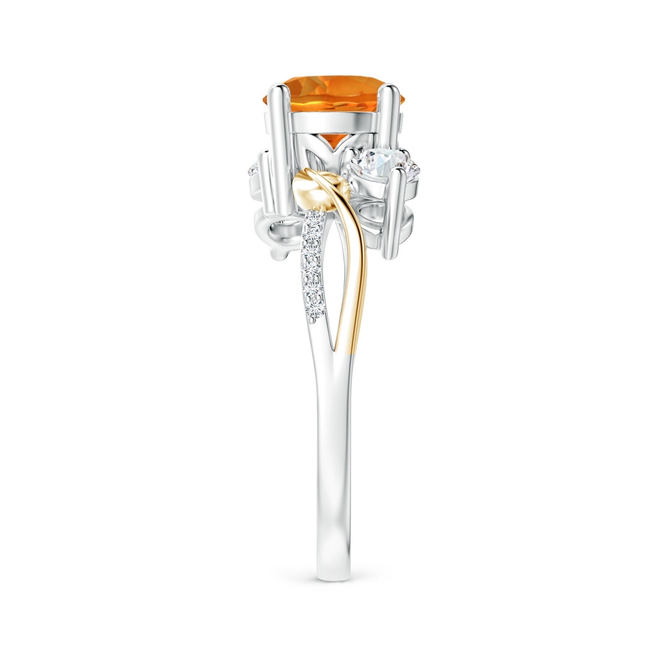 7mm AAAA Citrine and Diamond Twisted Vine Ring in White Gold Yellow Gold side-2