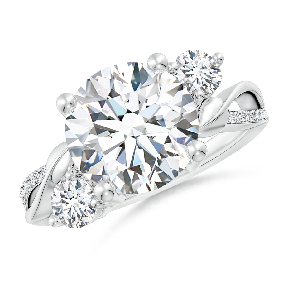 10.1mm GVS2 Three Stone Diamond Twisted Vine Ring in P950 Platinum 