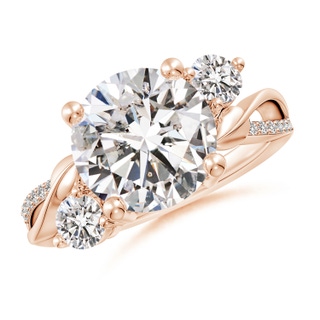 10.1mm IJI1I2 Three Stone Diamond Twisted Vine Ring in 18K Rose Gold