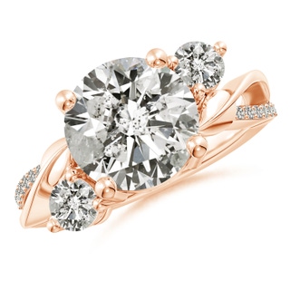 10.1mm KI3 Three Stone Diamond Twisted Vine Ring in 10K Rose Gold