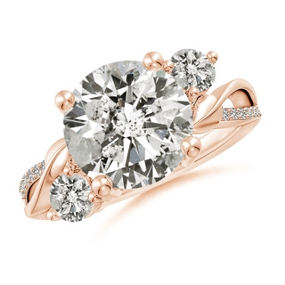 10.1mm KI3 Three Stone Diamond Twisted Vine Ring in 18K Rose Gold